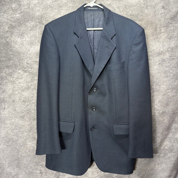 Burberry Other - Vintage Burberry Prorsum Navy Blue Birdseye Blazer Suit Jacket Size 40 3 Button